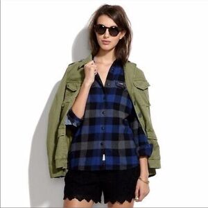 Madewell x Penfield Plaid Flannel Shirt Blue Black Sz M